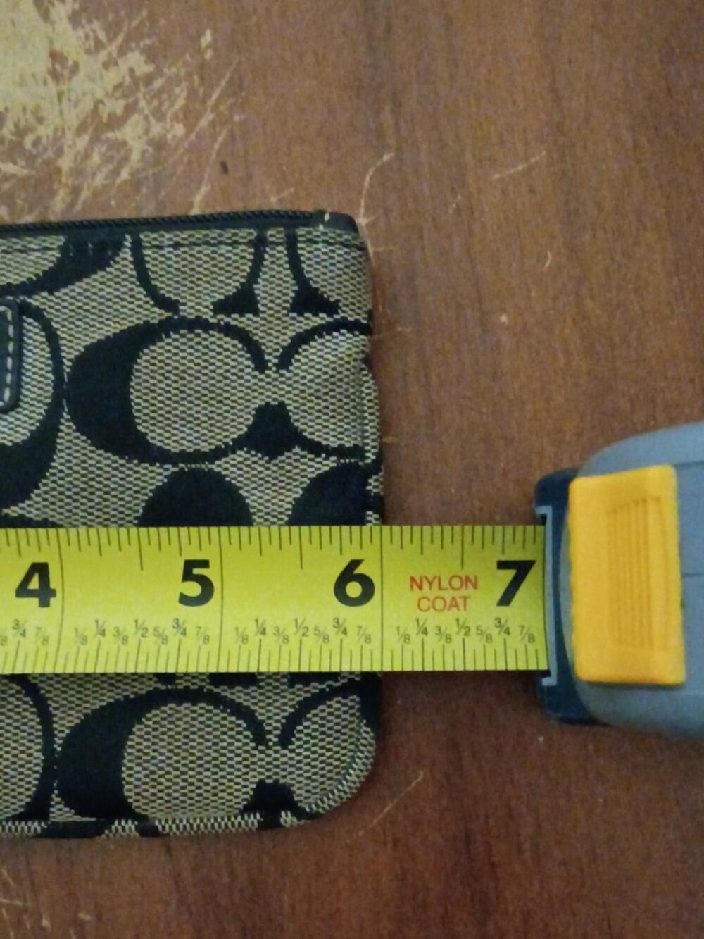 Coach Classic Signature Logo Black Gray Wristlet Coin Purse - Picture 12 of 13
